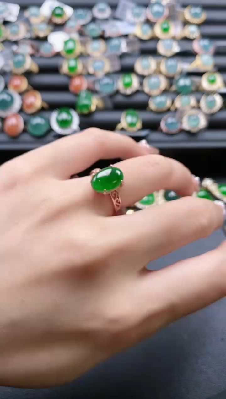 【闪购商品】翡翠戒指银S925镶嵌51511