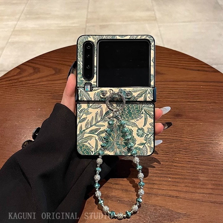 适用华为Pura X典藏版手机壳折叠屏绿色花苞皮质全包防摔女保护套