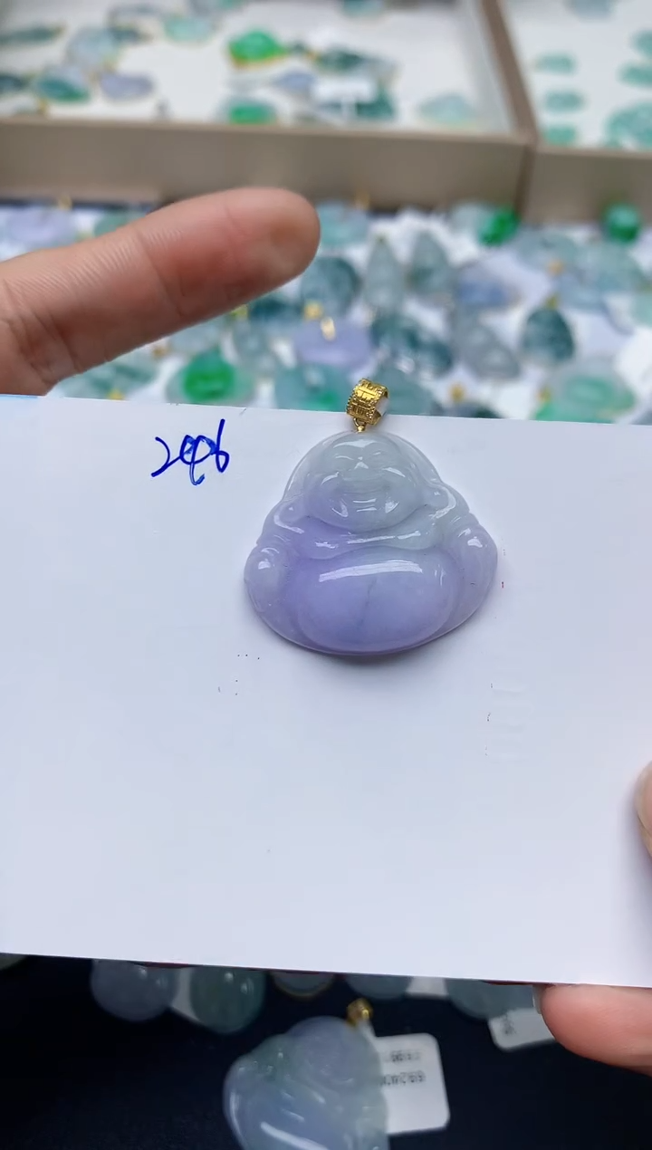 【闪购商品】翡翠颈饰18K金镶嵌天然翡翠A货    