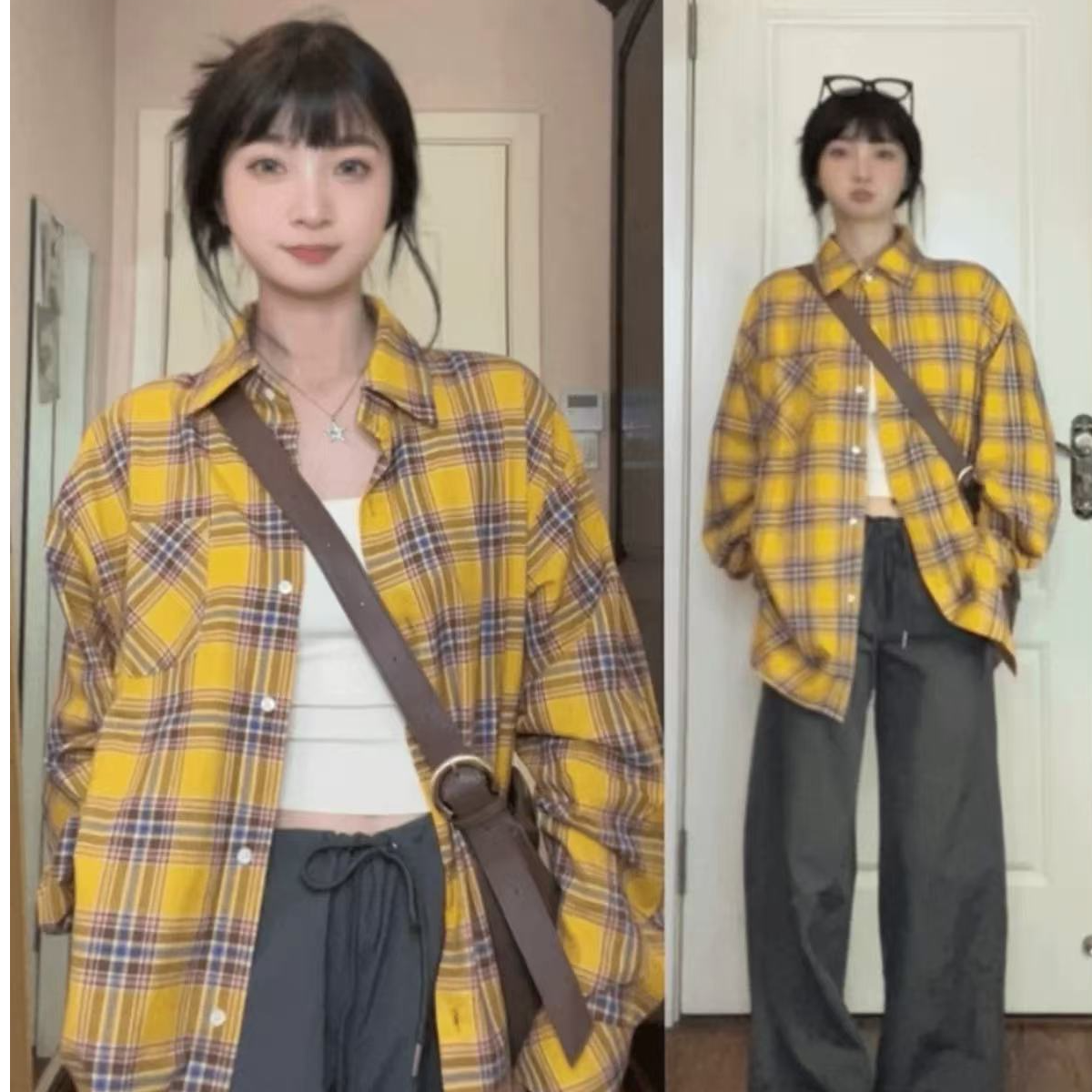 575 格子衬衫外套女秋冬内搭新款春款上衣衬衣百搭