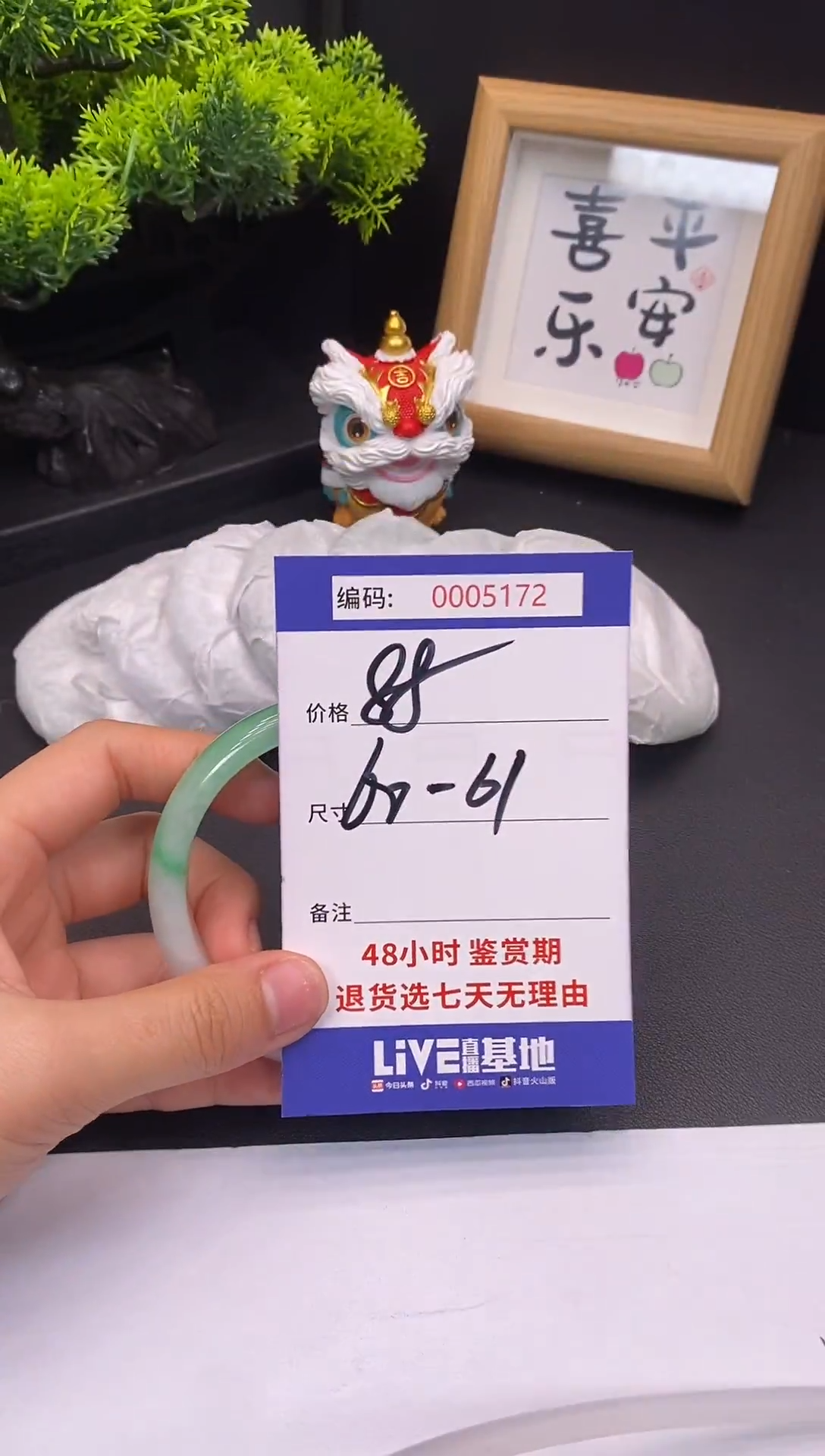 未镶嵌手镯翡翠0005172