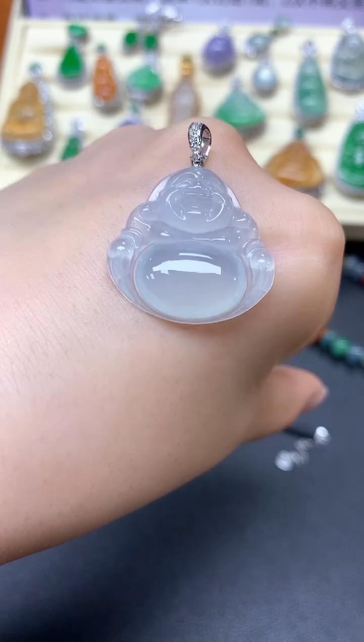 【闪购商品】翡翠吊坠(不含链)18K金镶嵌吊坠|3550+355