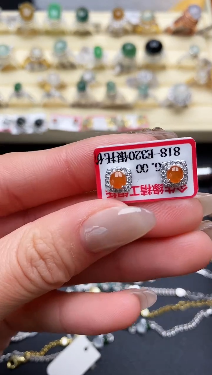 【闪购商品】翡翠戒指银S925镶嵌缅甸翡翠3  3+4