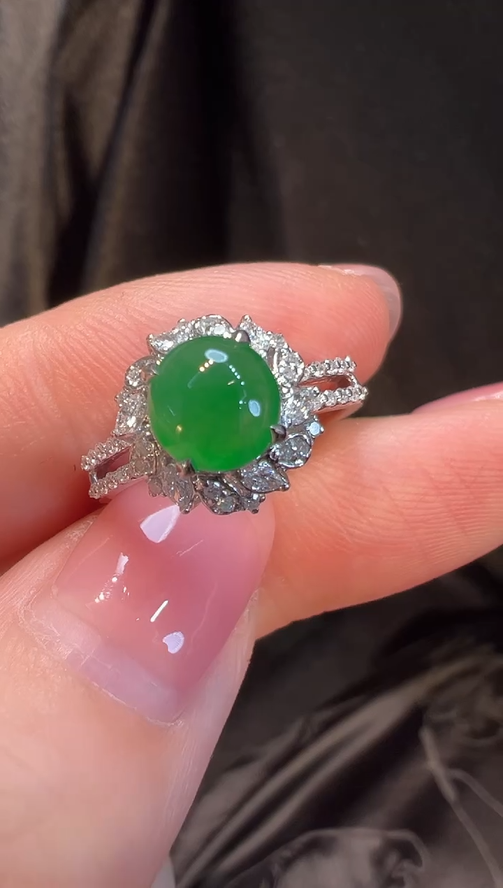 18K金镶嵌戒指翡翠L6