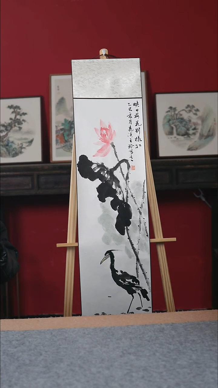 国画纯手写纯手绘-30*130卷轴微瑕