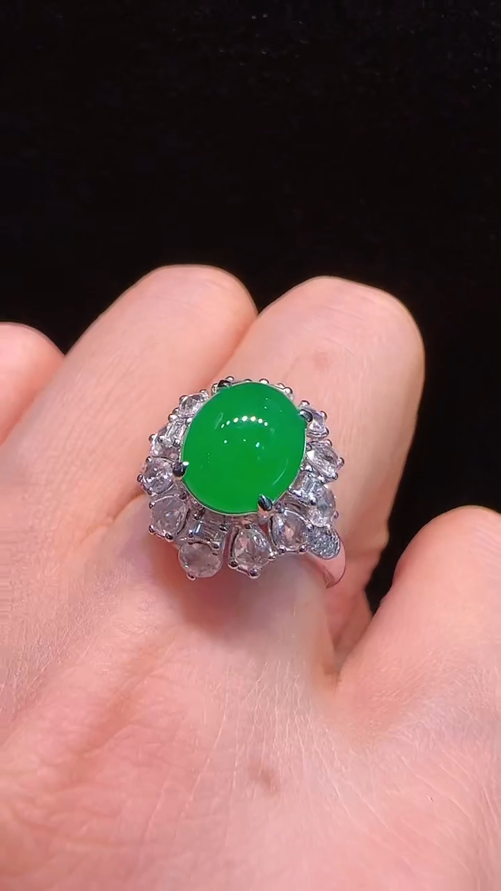 【闪购商品】翡翠戒指18K金镶嵌戒指