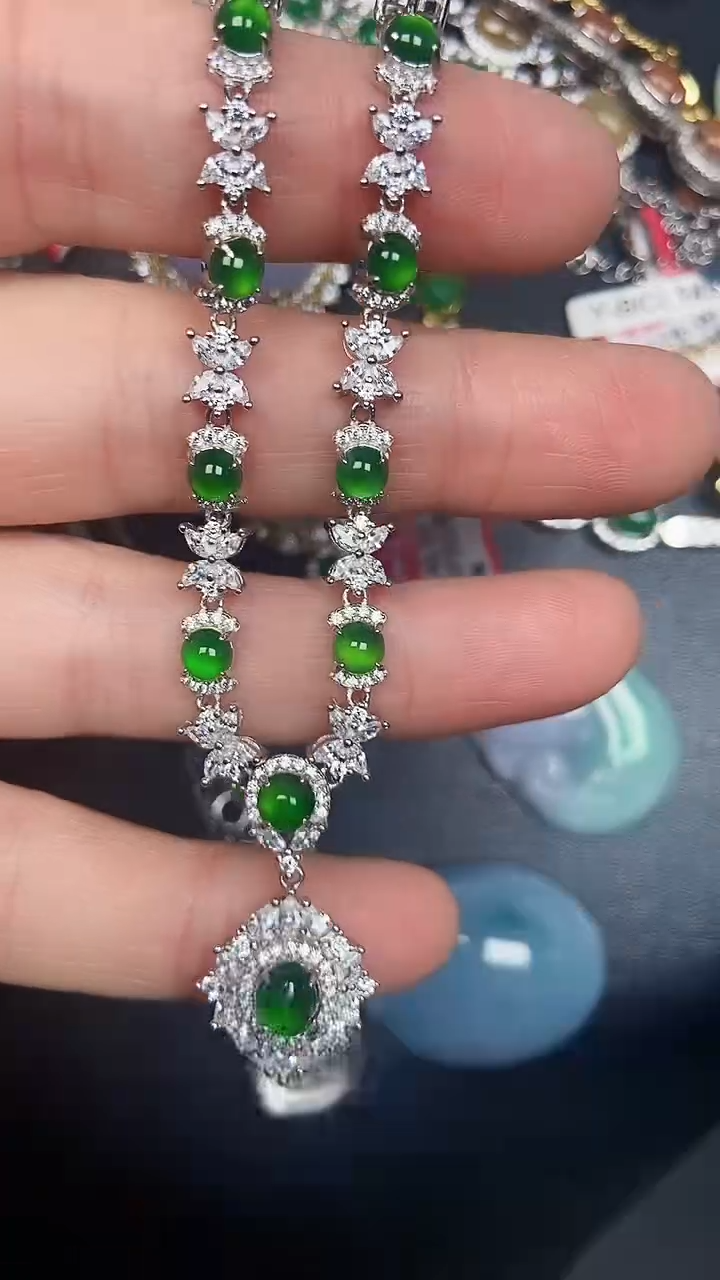 银S925镶嵌戒指翡翠3333