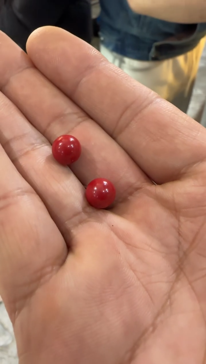 【闪购商品】玛瑙/玉髓耳钉未镶嵌朱砂中号