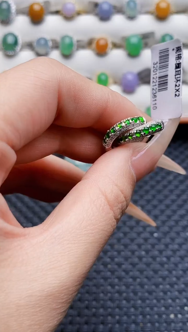 银S925镶嵌戒指翡翠4170