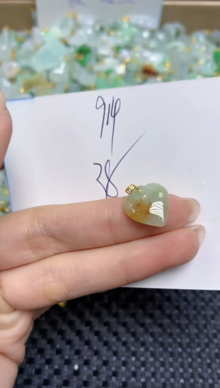 【闪购商品】翡翠颈饰18K金镶嵌天然缅甸A货翡翠