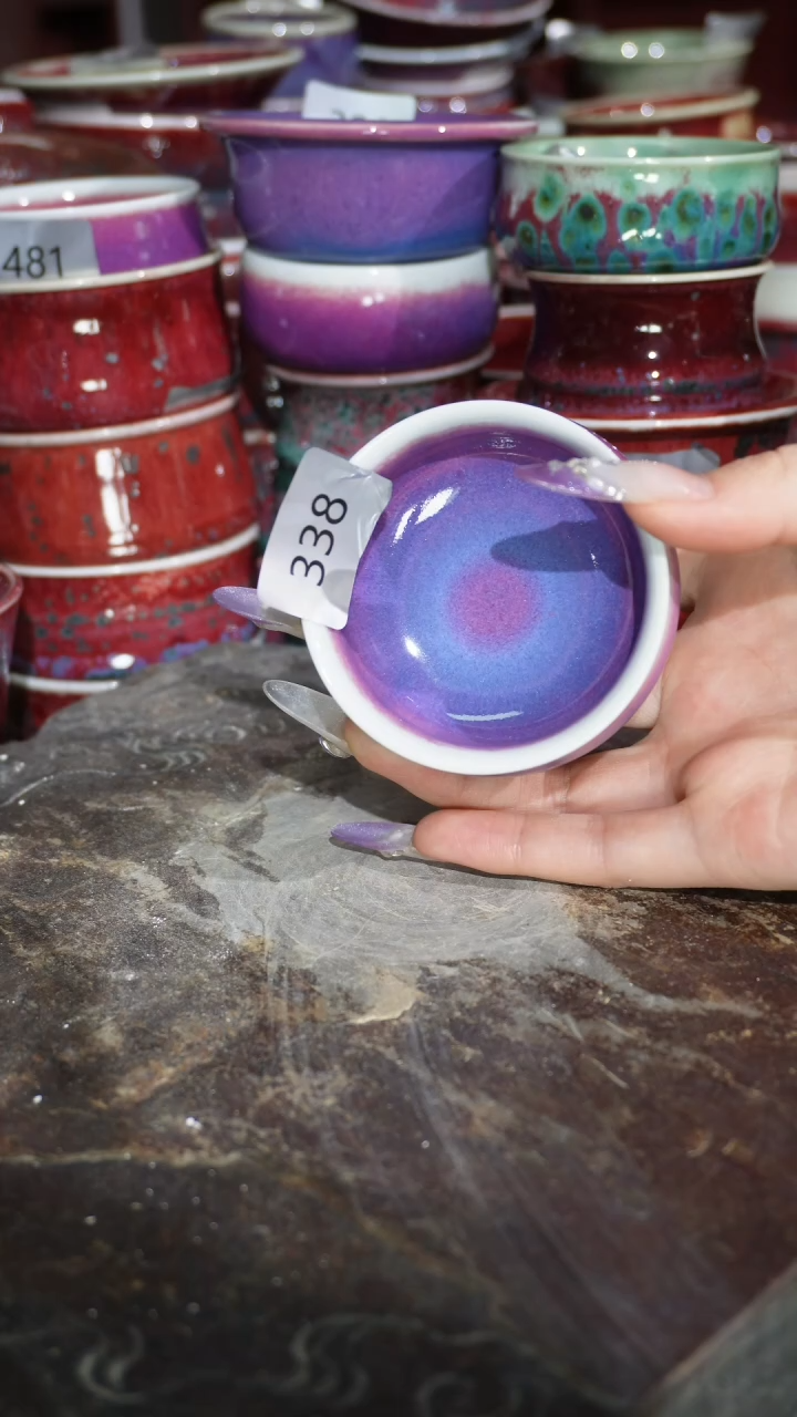 摆件陶精品窑变钧瓷茶器