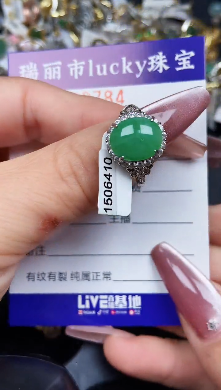 翡翠银S925镶嵌颈饰8784