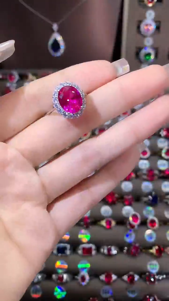 无925银粉色戒指