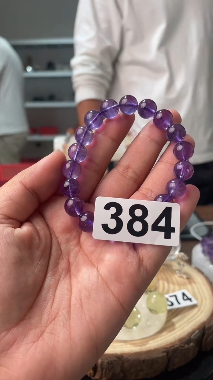 大型摆件（非配饰）未镶嵌水晶紫水晶手链384