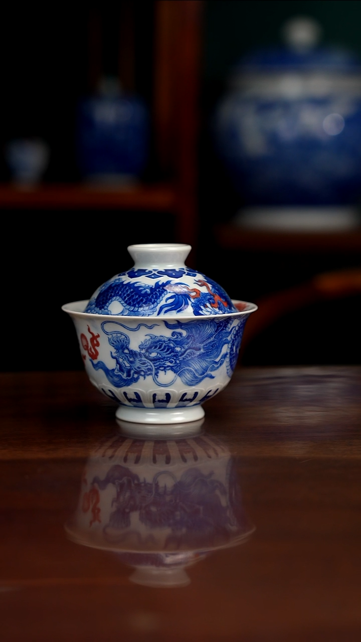 自成堂柴窑青花釉里红