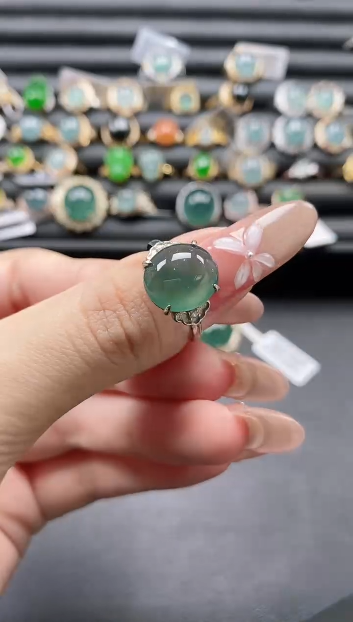 【闪购商品】翡翠戒指银S925镶嵌1111
