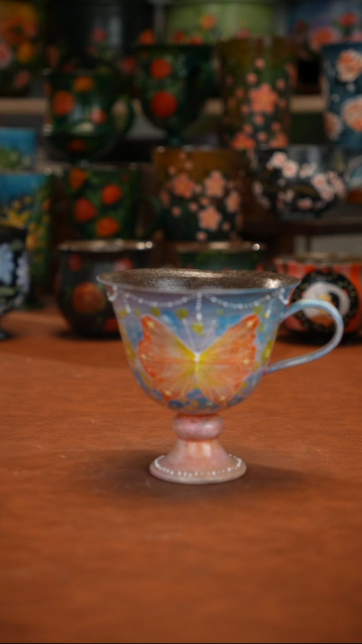 紫砂油画手绘釉下彩