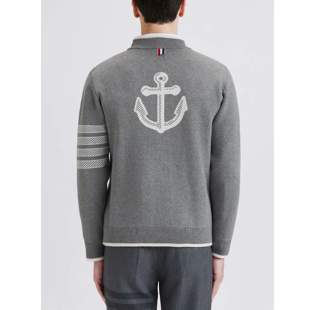 TB【官方正品】THOM BRONMAN汤姆布郎棒球服船锚立领外套纯棉男女