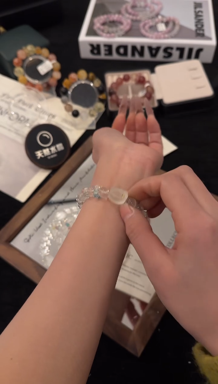 未镶嵌手链水晶kitty奶白晶x01