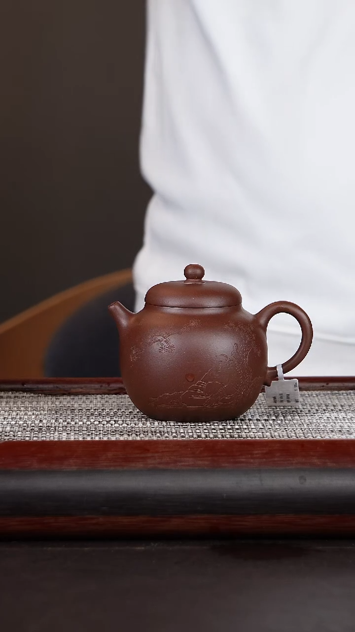 【闪购商品】紫砂茶壶17匏瓜紫泥280CC