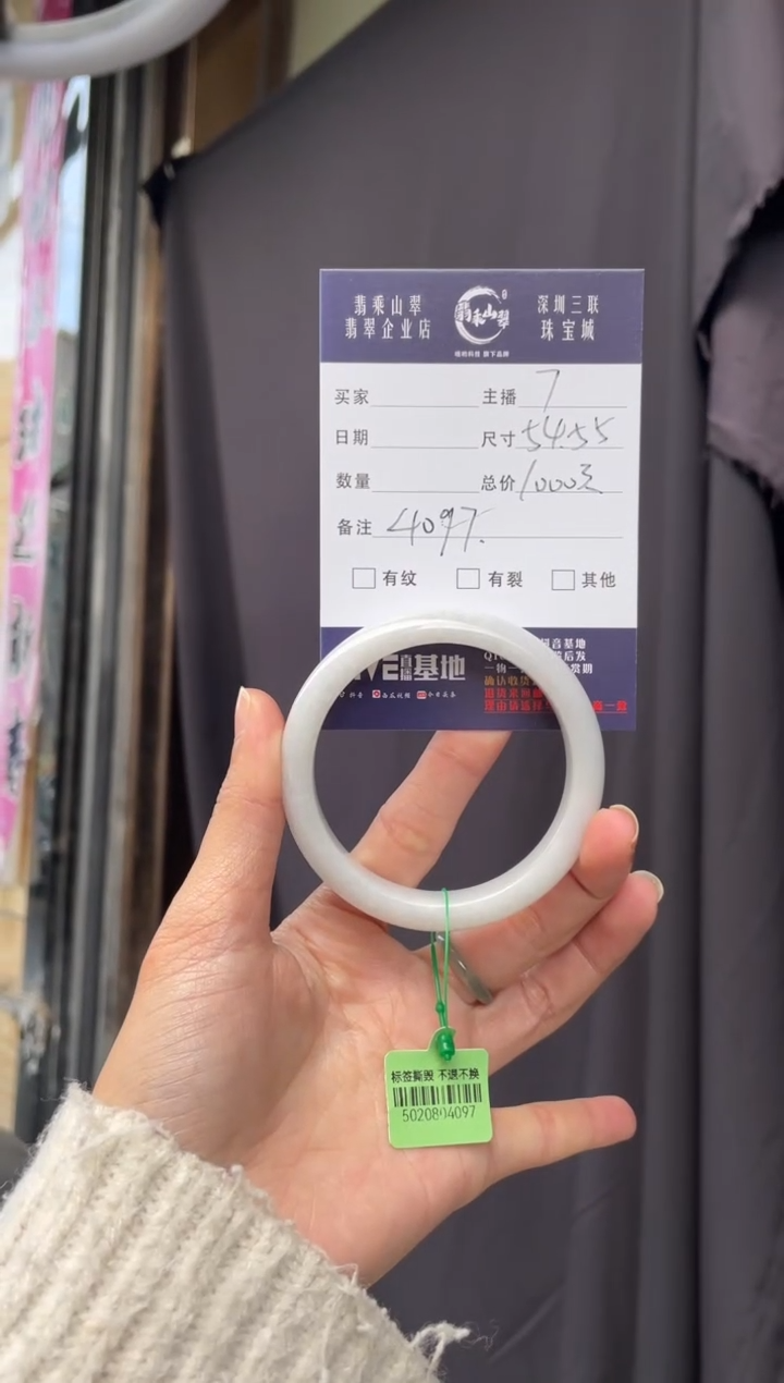 未镶嵌手镯翡翠Q 54正圈 4097