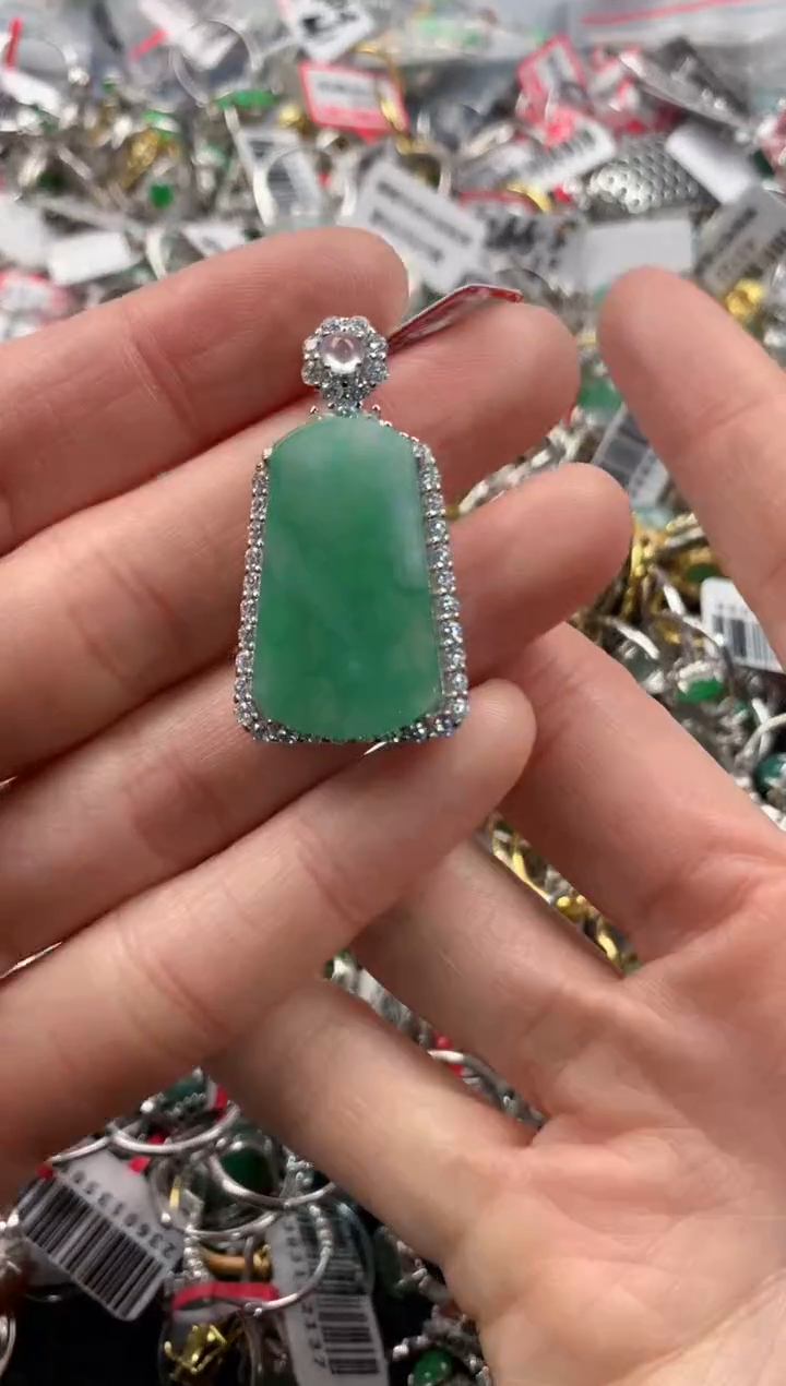 银S925镶嵌戒指翡翠555    10