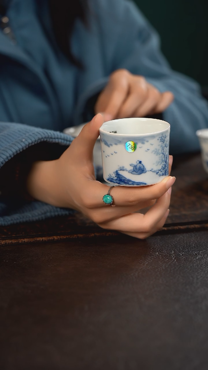 【闪购商品】杯736号HLX陶瓷山水小直口杯