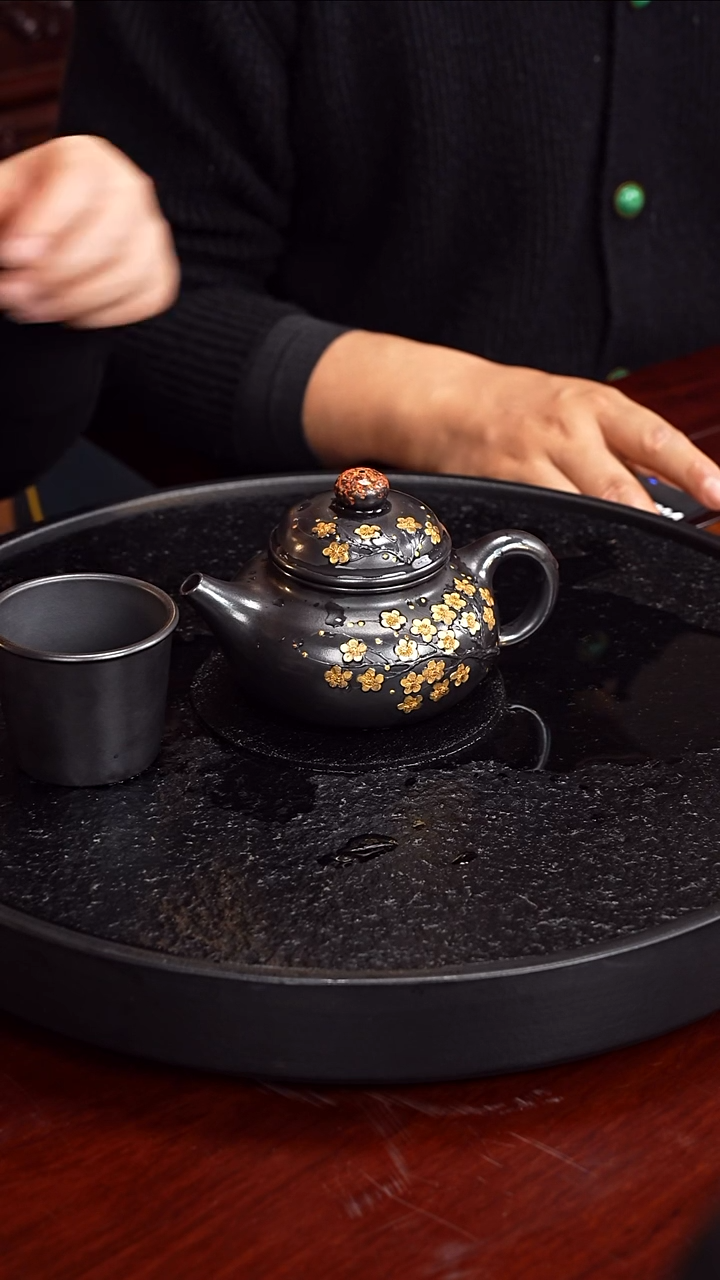 茶壶紫砂御煌窑 容天套组14 古乌泥 350毫升