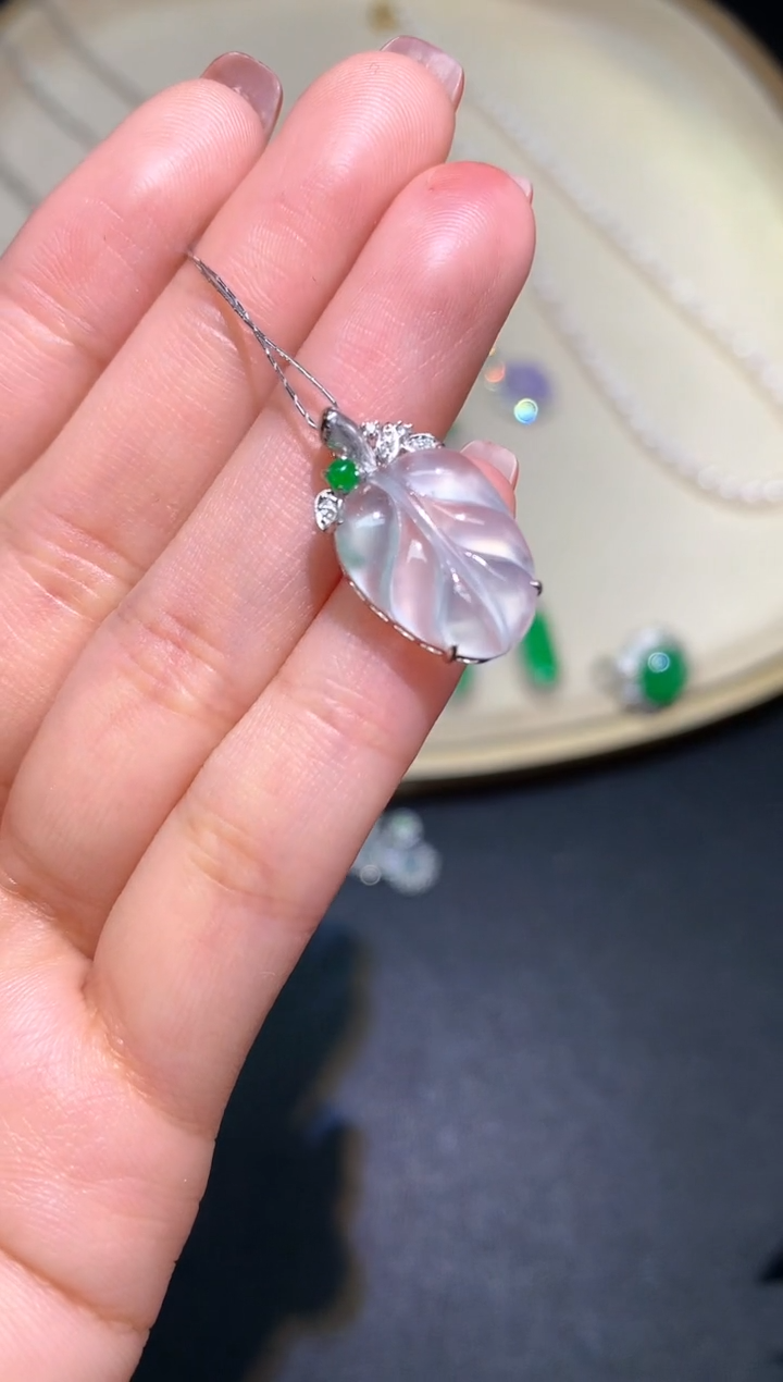 翡翠18K金镶嵌吊坠(不含链)吊坠A421|