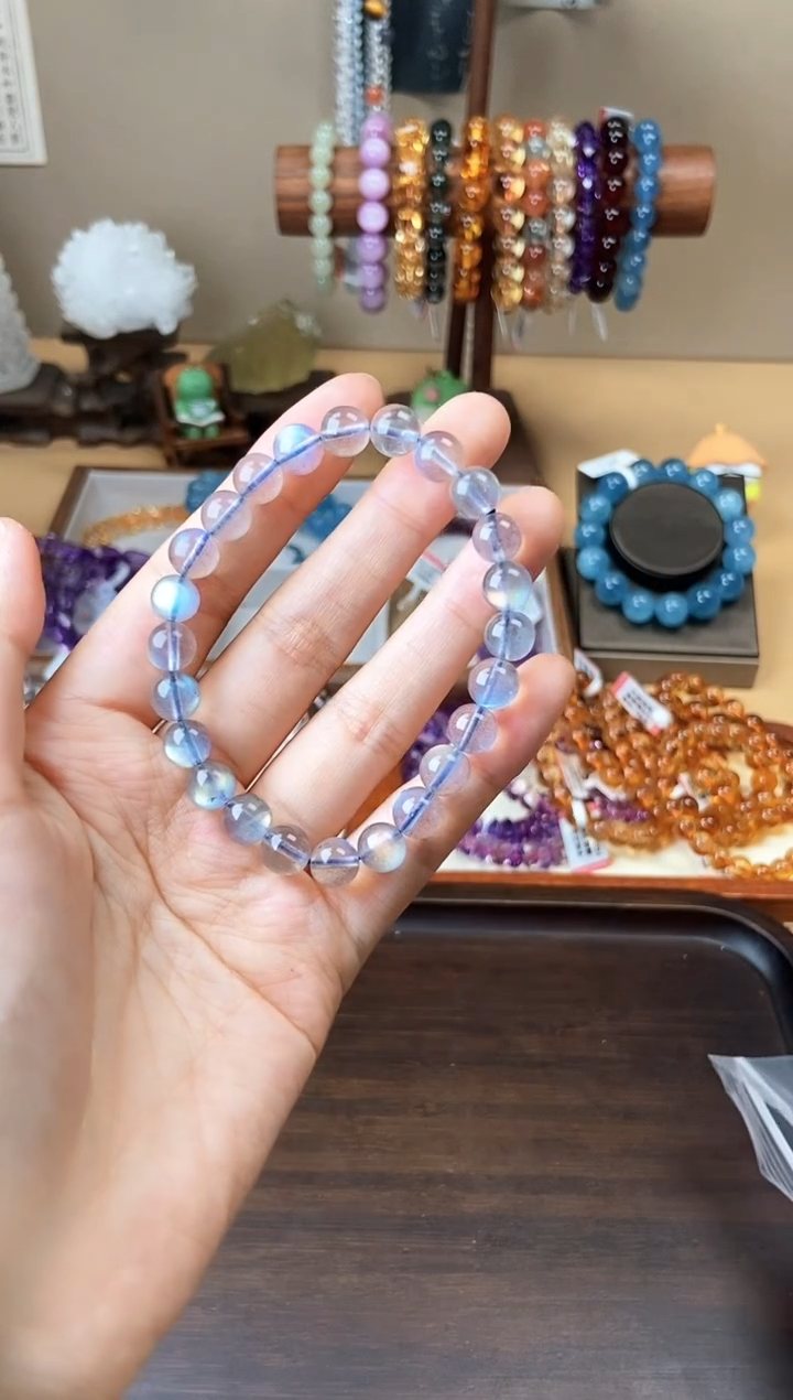 手链未镶嵌拉长石8mm灰月光