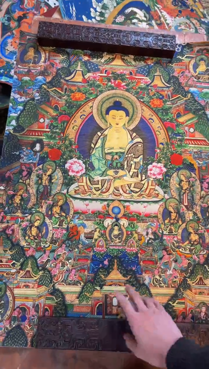 装裱画精品手绘唐卡链接--A