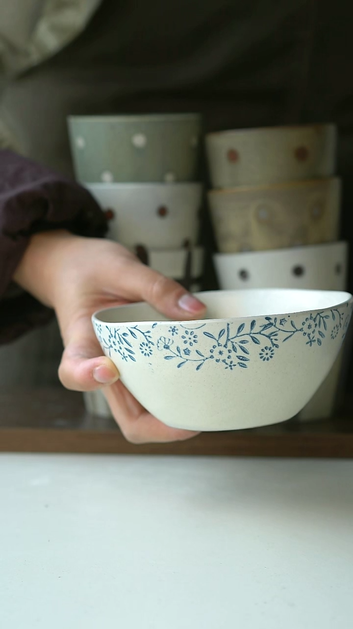 【闪购商品】陶瓷繁花米饭碗@4-2@