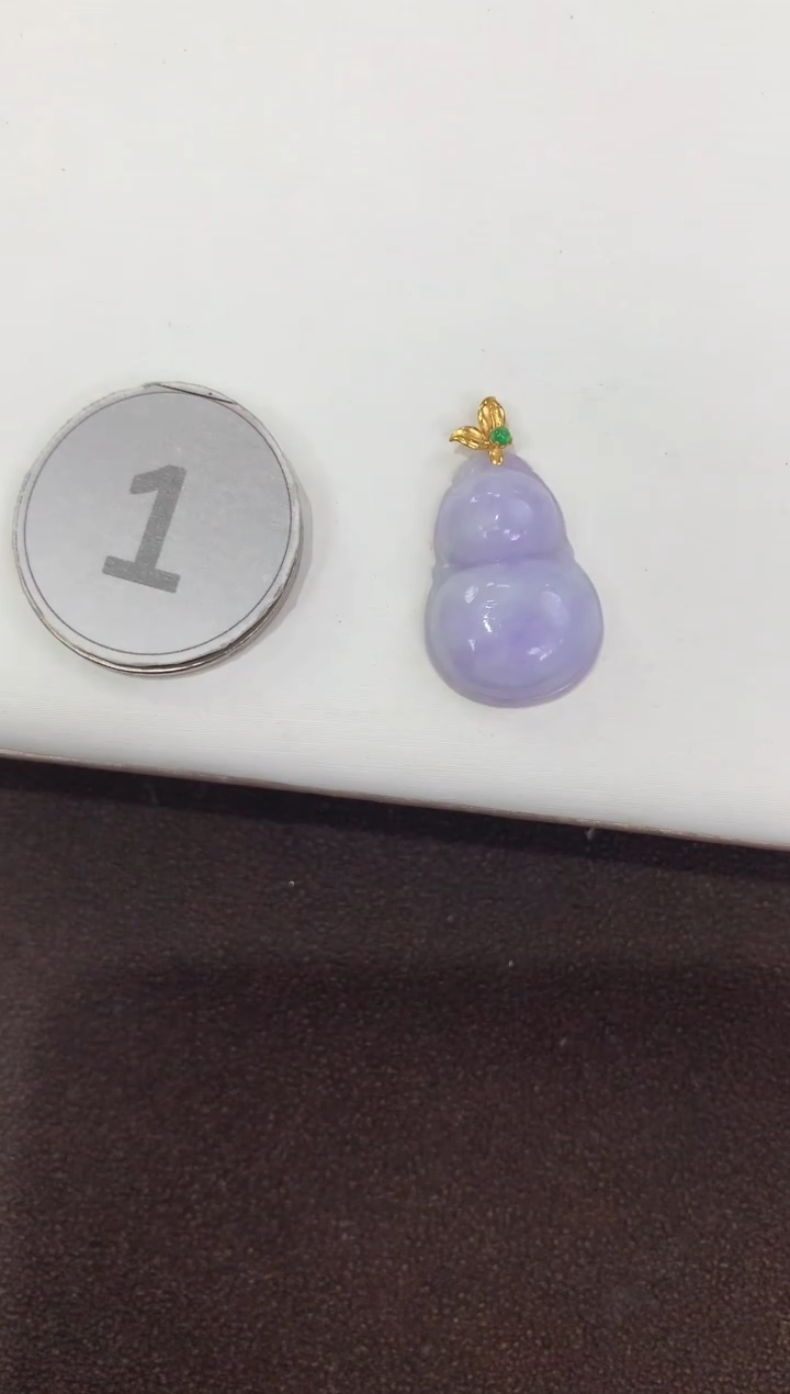 颈饰18K金镶嵌翡翠天然缅甸A货翡翠