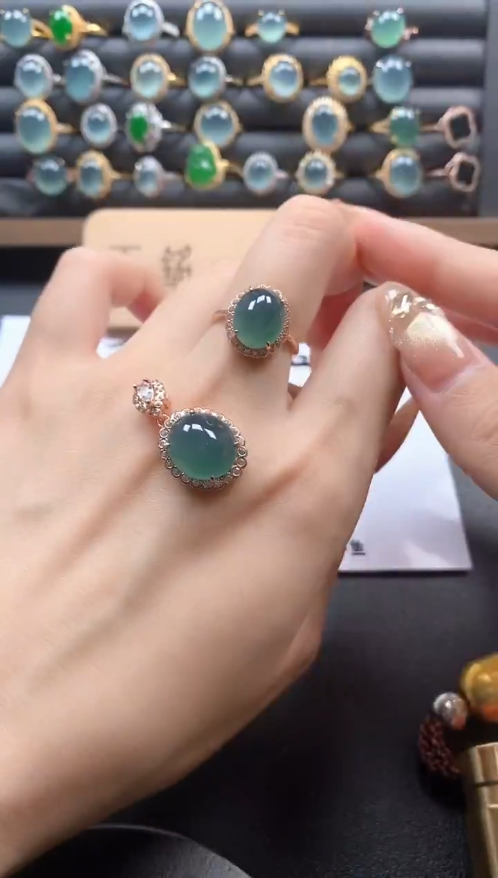 银S925镶嵌戒指翡翠51151