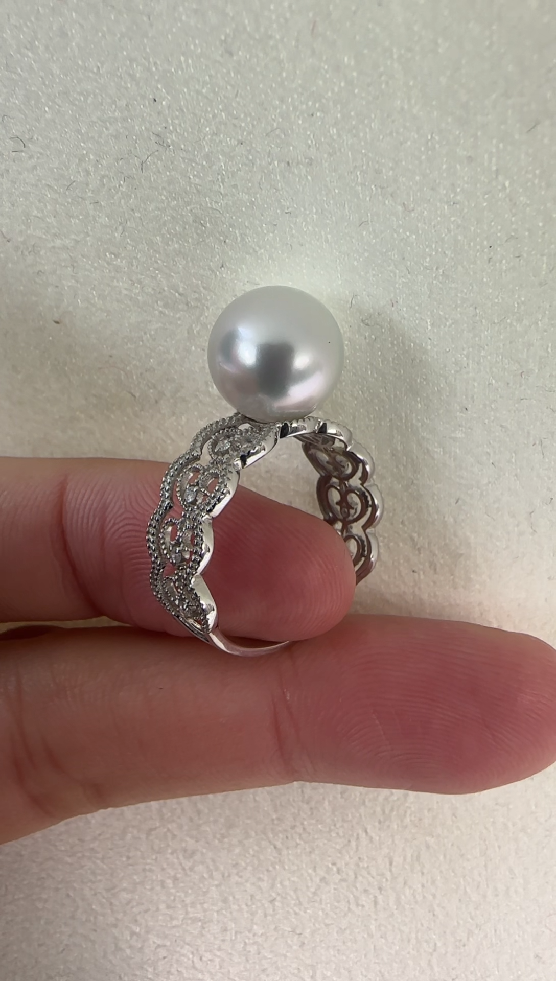 【闪购商品】海水珍珠戒指18K金镶嵌11.2