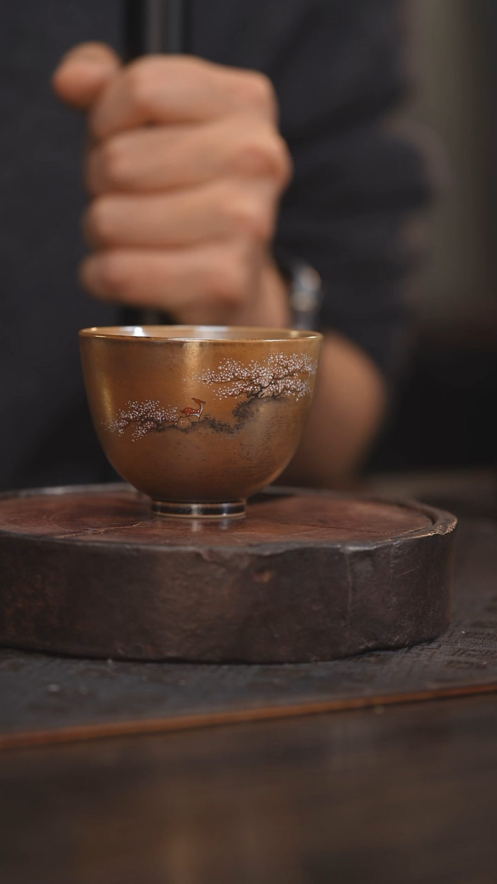 【闪购商品】杯65柴房陶瓷柴烧 桃花将军杯