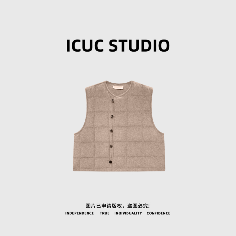 ICUC STUDIO-"初冬必入"轻薄保暖简约宽松加棉马甲3126