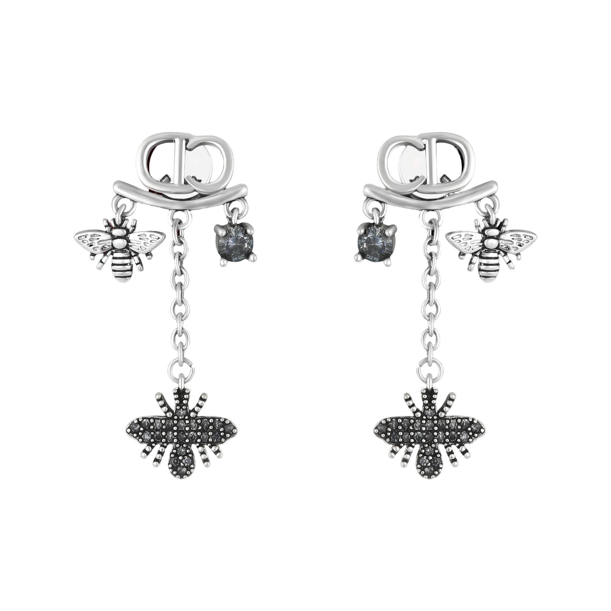 镀k金 925银针【黑锋】蜜蜂 气质高定耳钉 4603