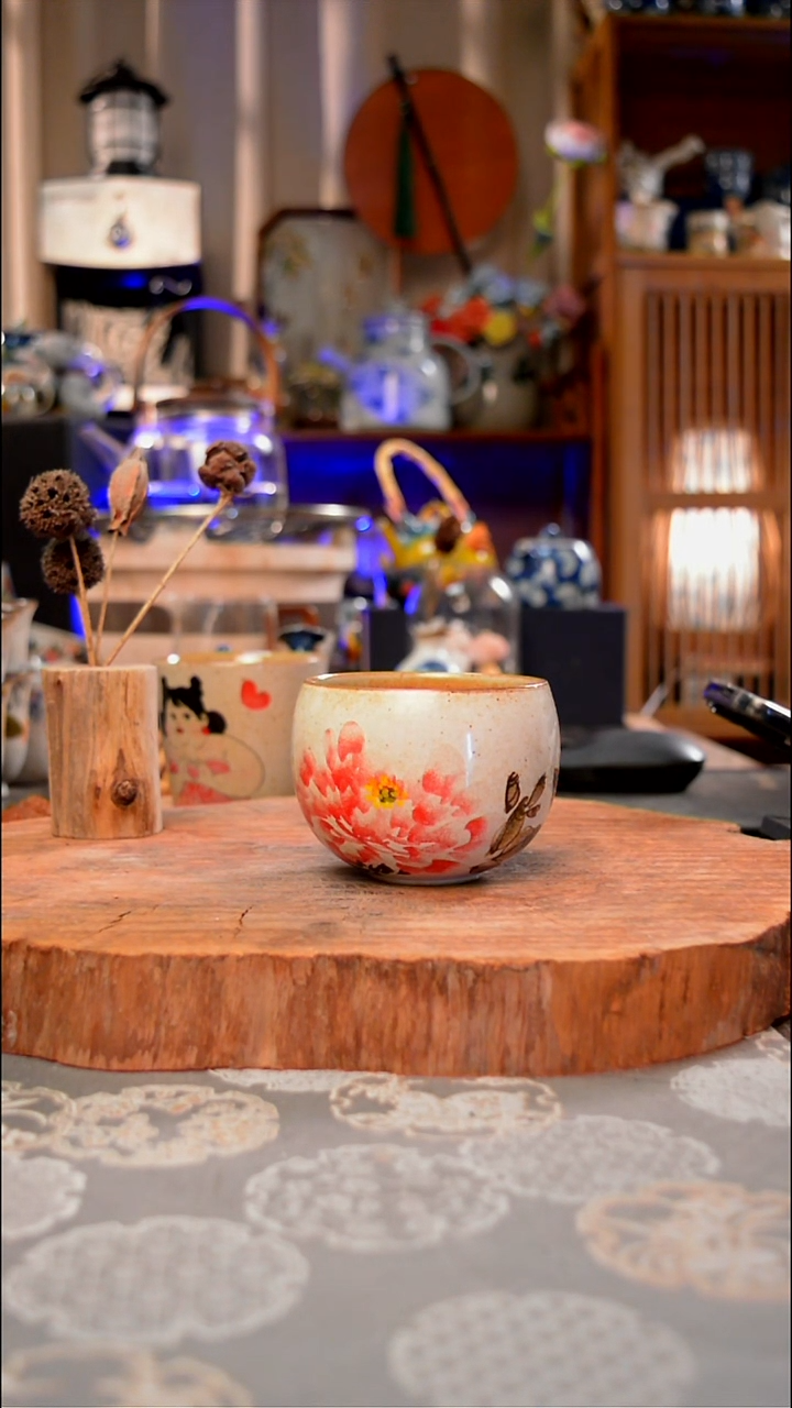 【闪购商品】杯子牡丹手工手绘手工手绘