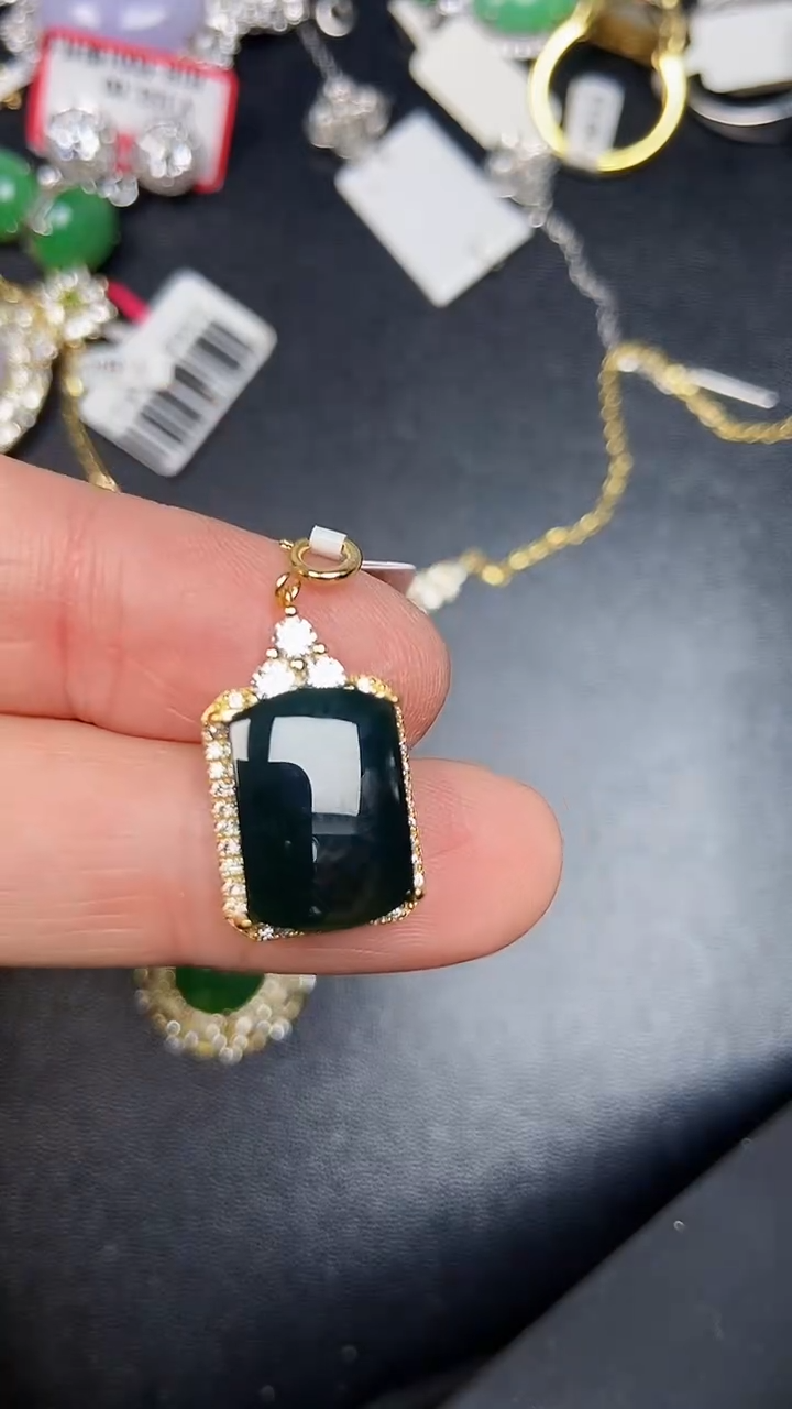 银S925镶嵌戒指翡翠7200