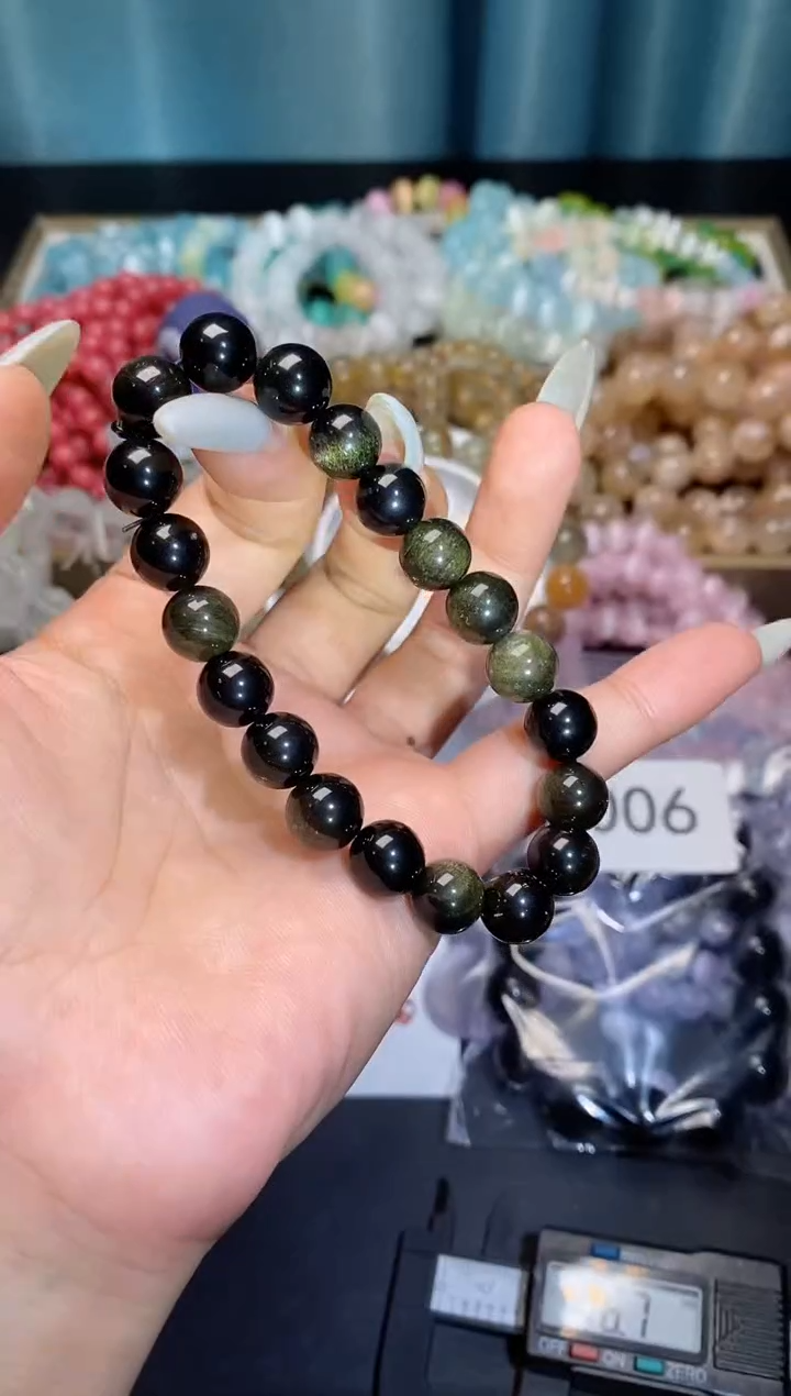 【闪购商品】水晶手串未镶嵌金曜石下单备注编号007