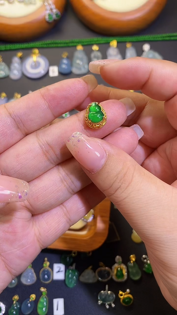 翡翠银S925镶嵌吊坠(不含链)1