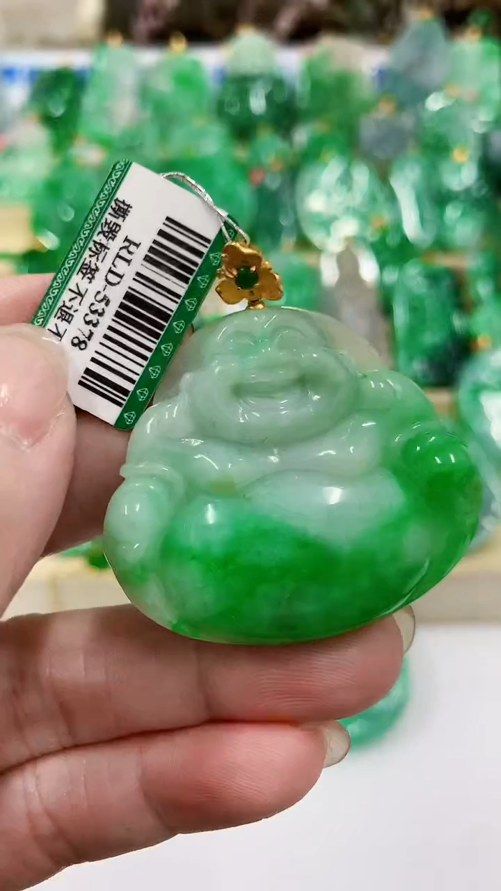 【闪购商品】翡翠颈饰18K金镶嵌挂件