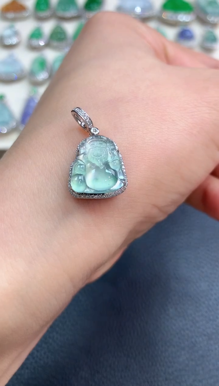 【闪购商品】翡翠吊坠(不含链)18K金镶嵌n1     