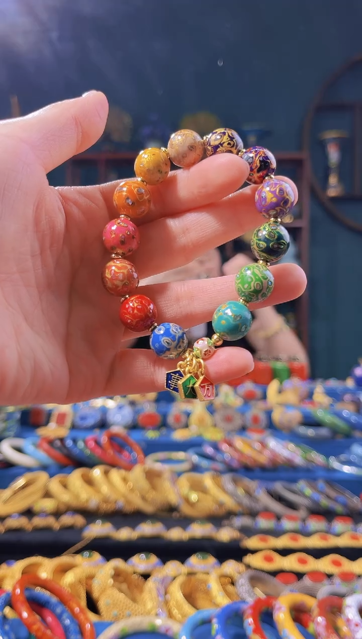 【闪购商品】犀皮漆手串多宝色