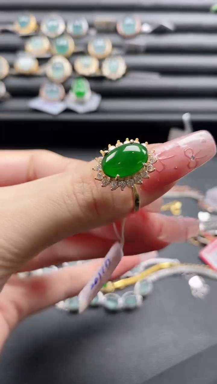 【闪购商品】翡翠戒指银S925镶嵌1111