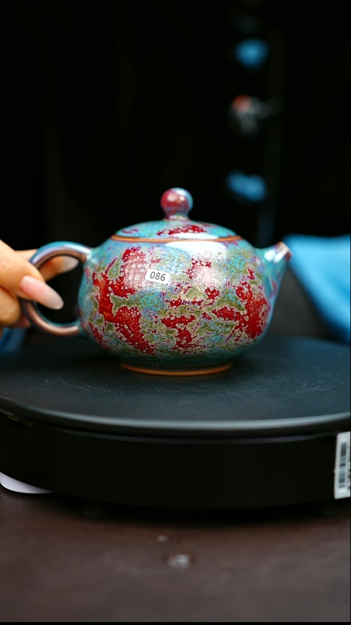 086#原矿钧瓷炉钧釉西施壶