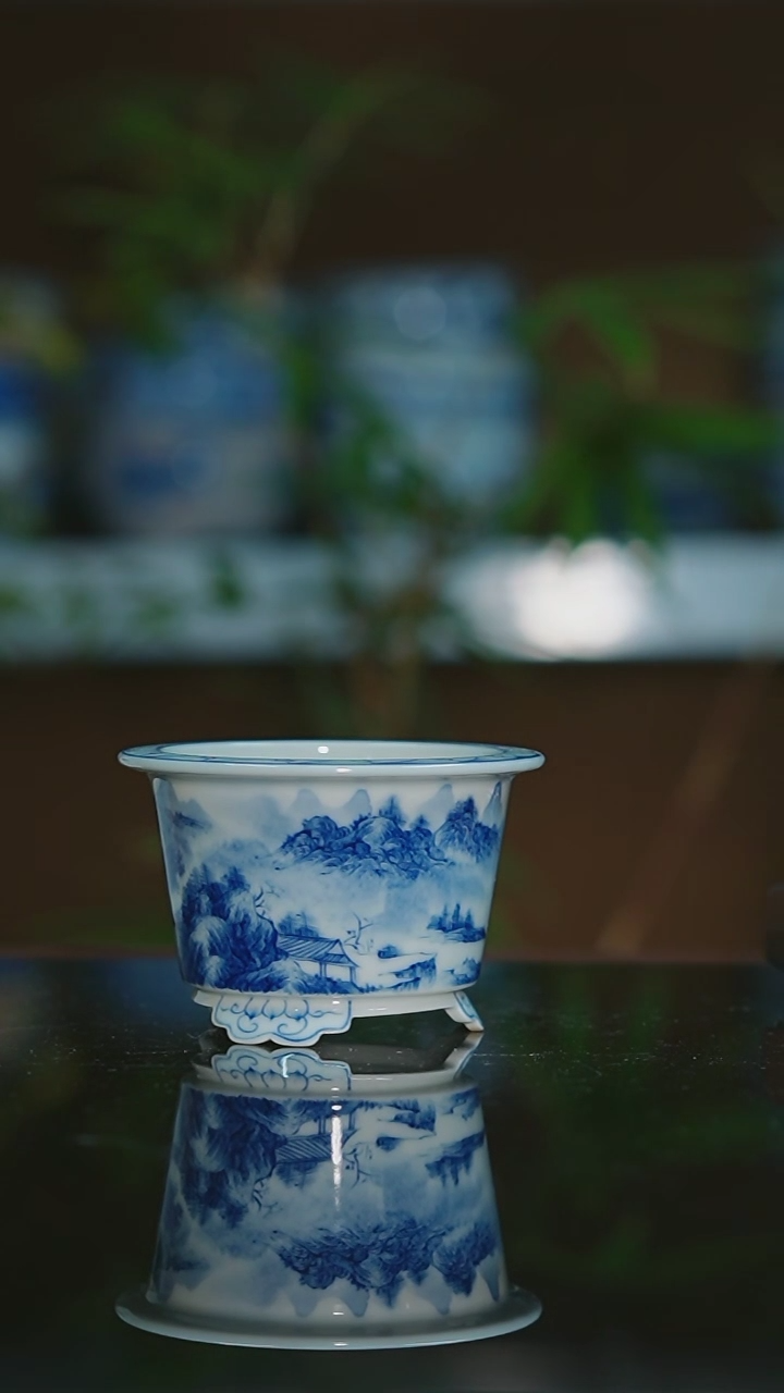 【闪购商品】手绘陶瓷内口6.5高5.2深