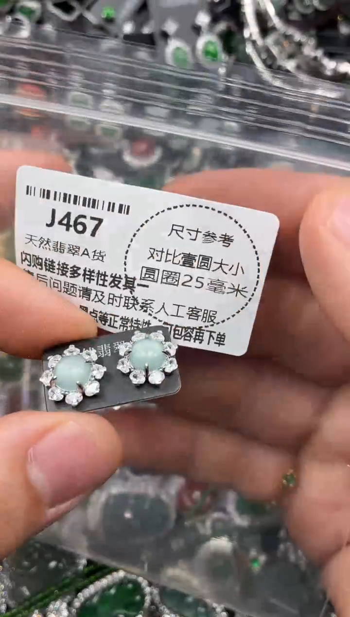 颈饰未镶嵌翡翠J467耳钉