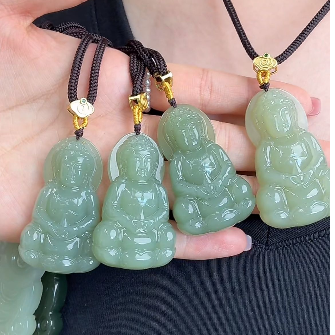 菲菲珠宝好~和田玉观音约55*33mm吊坠~多样性发一-赠绳